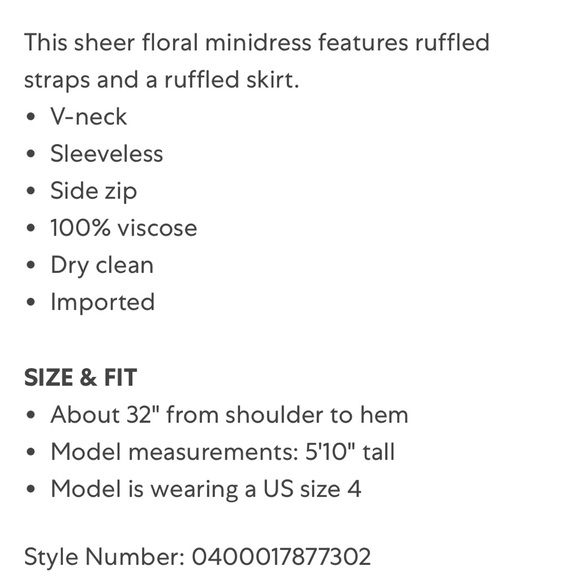 LoveShackFancy NWT Desra Pink Floral Ruffle Chiffon Mini Dress Women’s 2 - Picture 16 of 16